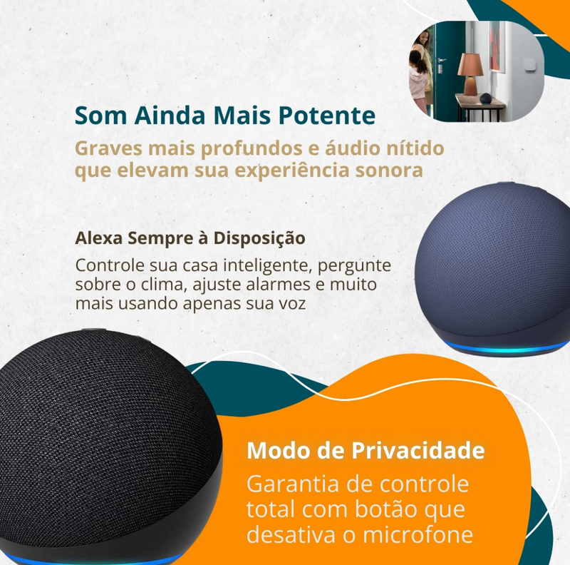 Amazon Alexa Echo Dot 5 Geração Assistente Virtual